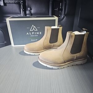 Alpine Design Womens Blaze Chelsea Boots Ivory Leather Upper AD23WCW006-IVY Sz 6